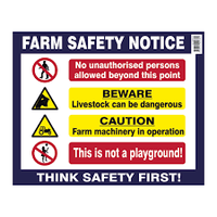 Sign Farm SAFETY NOTICE 500 x 400mm