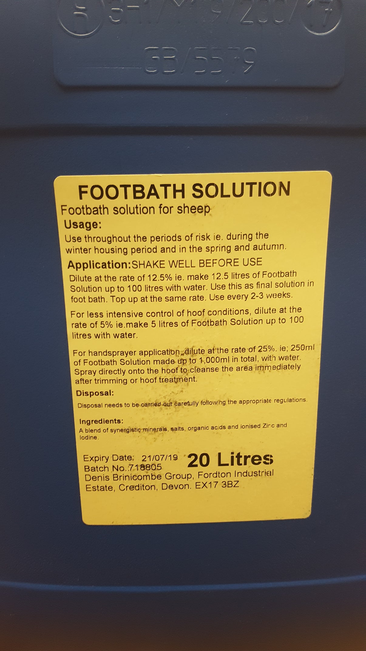 Footbath Solution 20L - Sheepproducts.ie