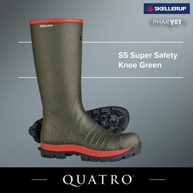 Skellerup Quatro S5 Knee (Green) Wellie